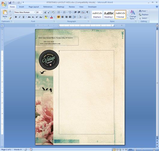 how to make a background picture part of a template ms word